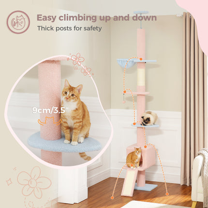 Torre de árbol para gatos de 5 niveles desde el piso hasta el techo