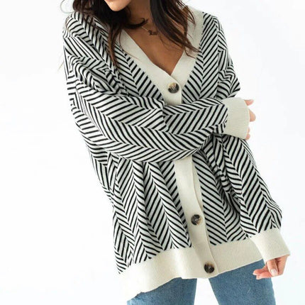 Cardigan oversize en tricot noir pour femme