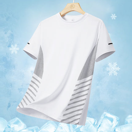 Camiseta de running de secado rápido Summer Ice Silk con estampado reflectante