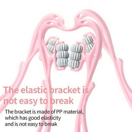 Rodillo masajeador de cuello de mano con 6 bolas giratorias para aliviar los tejidos profundos