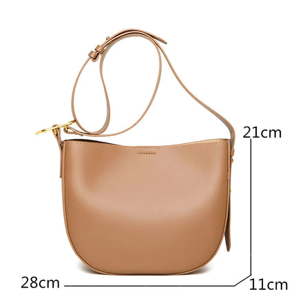 Bolso de hombro vintage de piel de vaca para mujer: elegante bolso bandolera