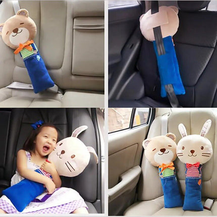 Adjustable Cute Animal Car Seat Strap Cover & Pillow for Kids - Wnkrs