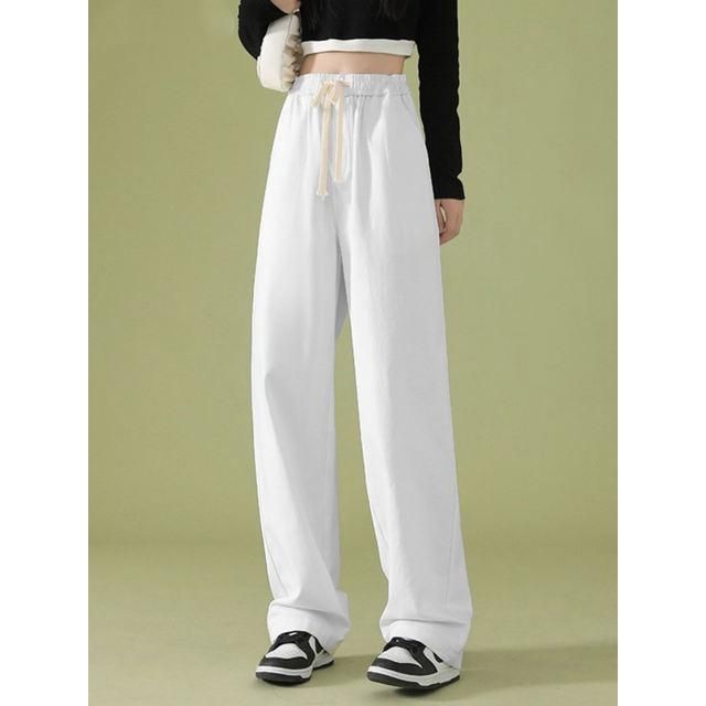 Pantalon large taille haute élégant