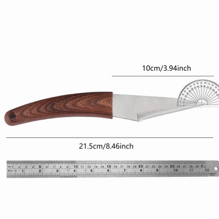 Solid Wood Handle Grafting Knife with Leather Sheath