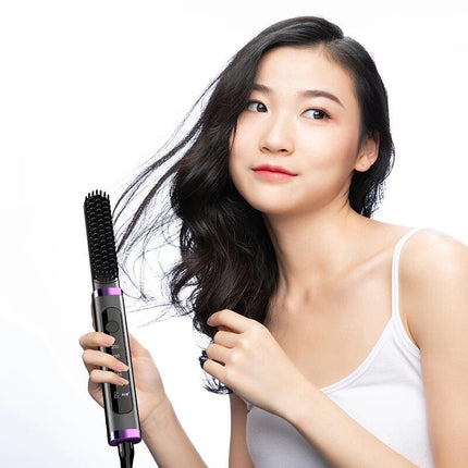 Electric Professional Negative Ion Hair Straightener Brush Curling Hot Comb - Wnkrs