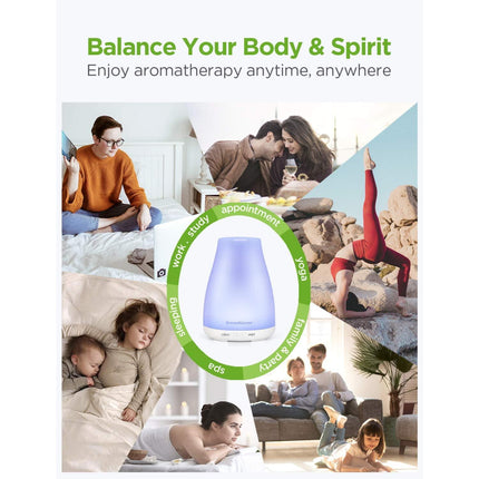 Mini Ultrasonic Aroma Diffuser & Essential Oil Air Purifier