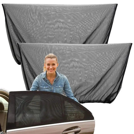 Rideaux pare-soleil universels pour vitres latérales de voiture – Filet pare-soleil en maille avec protection de la vie privée