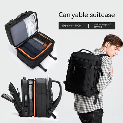 Mochila para portátil de gran capacidad, horizontal, multicapa, para viaje