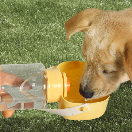 Botella de agua y comedero portátil 2 en 1 para mascotas: dispensador de viaje de 18,6 oz