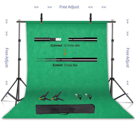 Adjustable Multi-Purpose Photography Background Stand Kit with Chroma Key Screen - Wnkrs