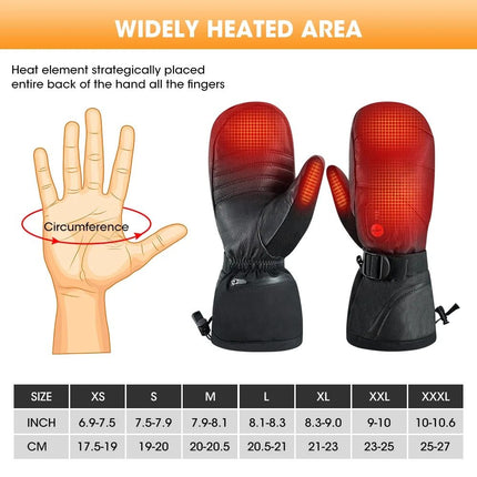 Advanced Far Infrared Heated Mitten Gloves with 3-Temperature Control & Rechargeable Battery - Wnkrs