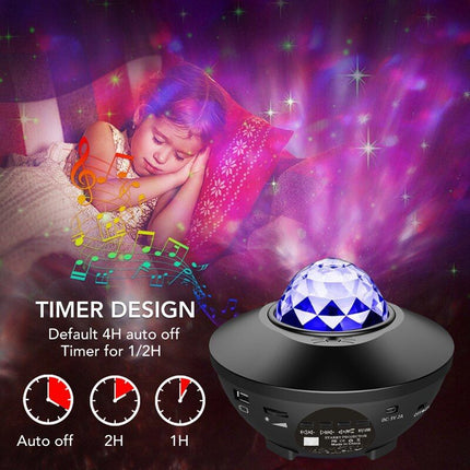 Galaxy & Ocean Wave Projector Night Light with Bluetooth Speaker - Wnkrs