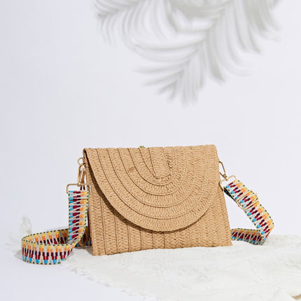 Bolso de mano de paja bohemio para mujer