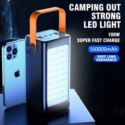 Ultra-Capacity 200000mAh Power Bank with 66W Fast Charge and LED Light - Wnkrs