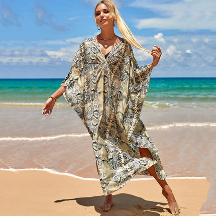 Vestido largo de protección solar para vacaciones en la playa, bikini, blusa, traje de baño, ropa de abrigo para mujer