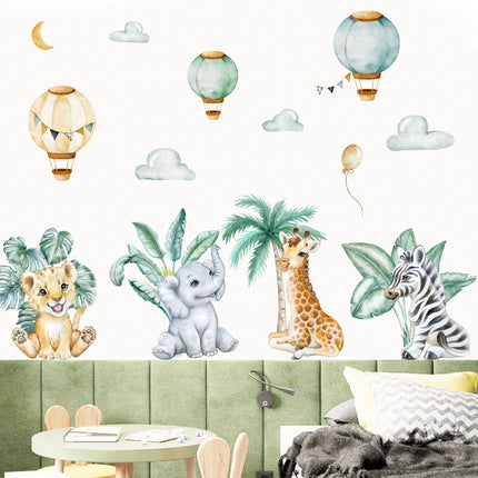 Boho Large African  Wild Animals Tropical Tree Wall Sticker - Wnkrs