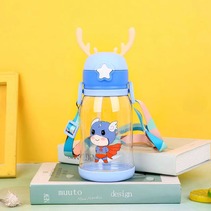 600ml Cartoon Antler Sippy Cup for Kids