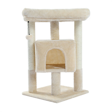 Torre de árbol para gatos grande con percha, hamaca y poste rascador