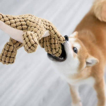 Juguete de peluche para perros que chirría y es resistente a las mordeduras