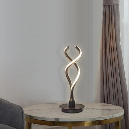 Modern Black LED Spiral Table Lamp - Wnkrs