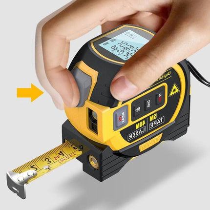 Multi-Function Laser Distance Meter with 5m Tape Measure and Cross-Marking - Wnkrs