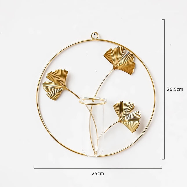 Pot de fleurs hydroponique mural élégant en fer doré