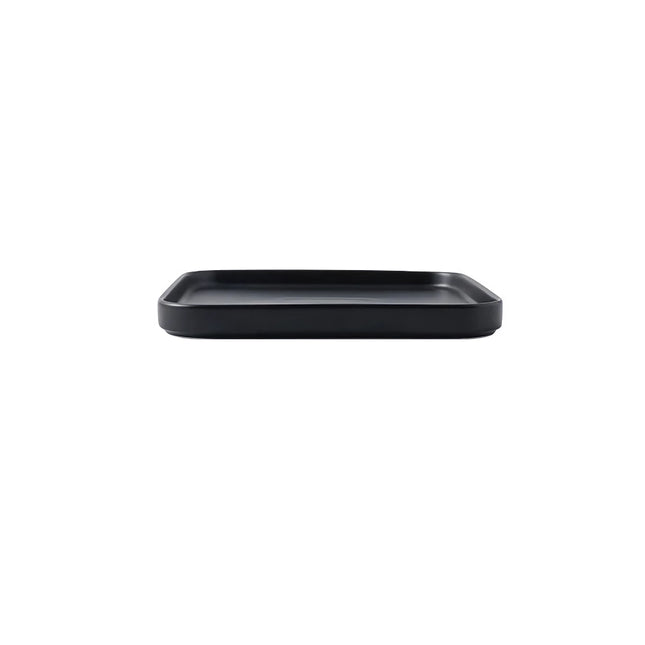 Juego de vajilla de cerámica cuadrada de 6 piezas: platos de postre negros y rosados de 6, 8 y 10 pulgadas