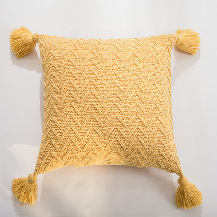 Soft Chenille Knitted Pillow Cover - Nordic Tassel Cushion Case