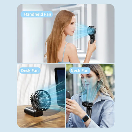 Ventilador portátil plegable de mano con pantalla LED