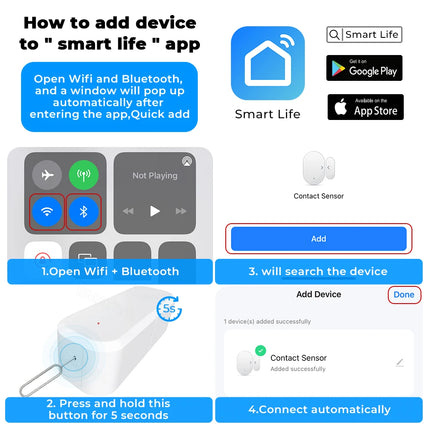 Sensor de puerta y ventana inteligente con WiFi