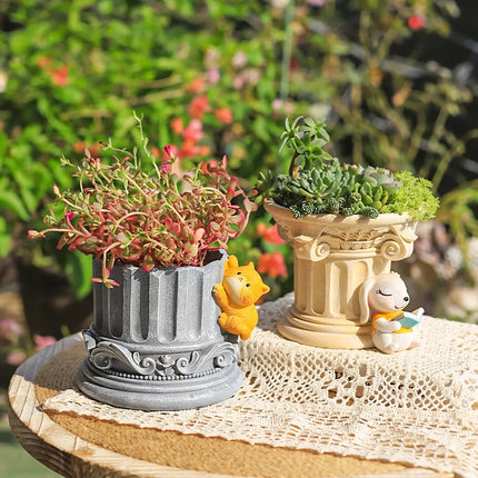 Pots de fleurs en forme d'animaux de dessin animé pour plantes succulentes