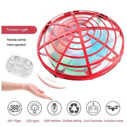 Mini RC UFO Drone With LED Light Gesture Sensing Quadcopter Anti-collision - Wnkrs