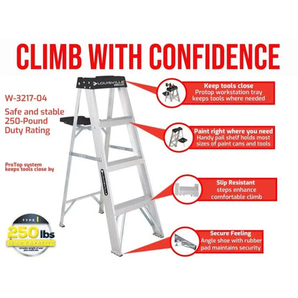 4' Folding Aluminum Step Ladder - Wnkrs