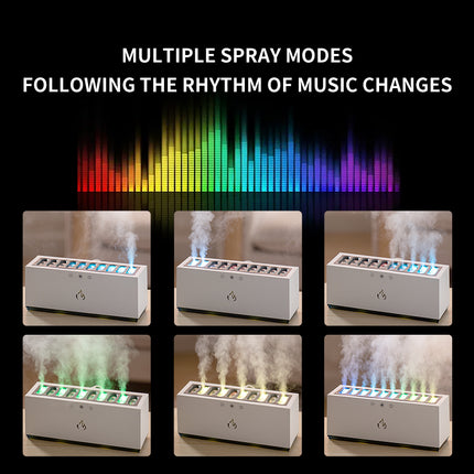 Ultrasonic RGB LED Flame Effect Humidifier & Diffuser - 900ML Mist Maker for Home & Office