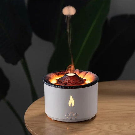 Volcano Eruption Aroma Diffuser & Air Humidifier with Flame Lamp Effect - Essential Oil Fragrance Machine for Home and Office - Wnkrs