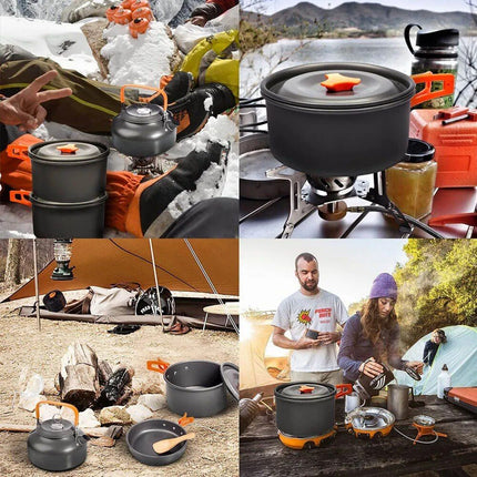 Lightweight Aluminum Camping Cooking Set for Hiking, Trekking & Outdoor Adventures - Wnkrs