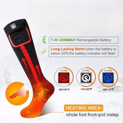 Rechargeable Thermal Ski Socks with 3-Zone Heating - Wnkrs