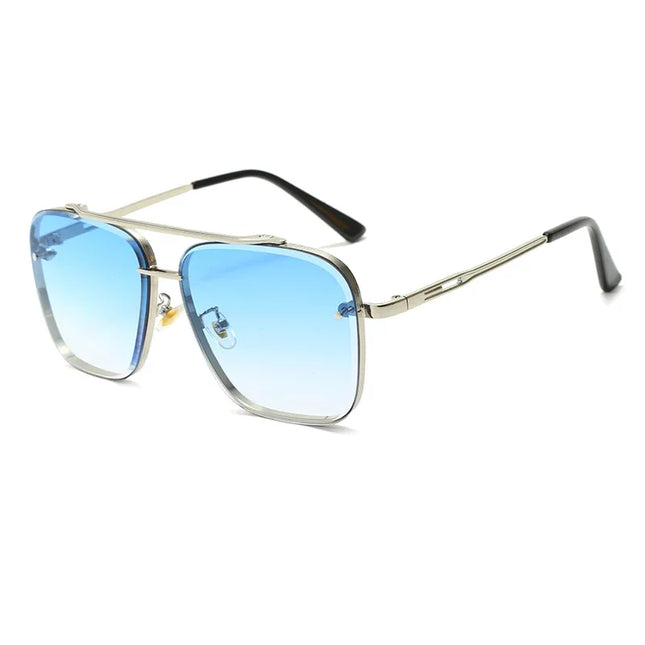 Classic Vintage Square Sunglasses - Luxury UV400 Metal Frame Shades for Men and Women