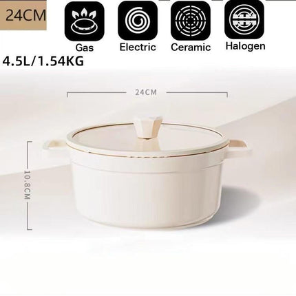 Aluminum Die-cast Non-stick Enamel Stockpot With Lid - Wnkrs