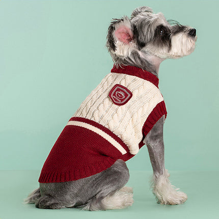 Pull pour animaux de compagnie de style universitaire