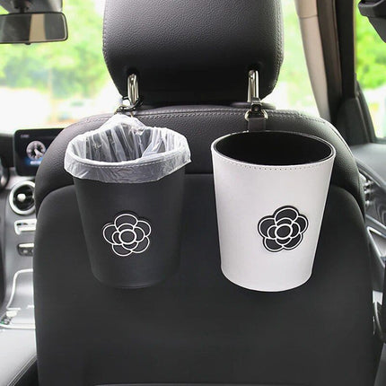 Chic Camellia Car Trash Bin - Compact Garbage Bag for Auto Vent & Headrest - Wnkrs