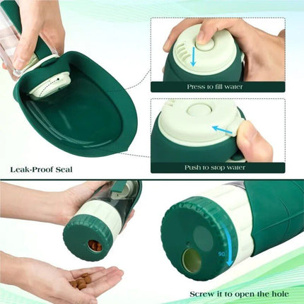 2-in-1 Portable Pet Water Bottle and Food Dispenser for Dogs - Wnkrs