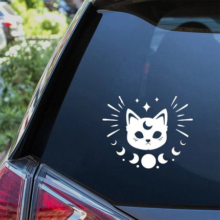 Cute Cat Moon Phase Car Sticker - Wnkrs