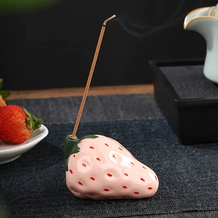 Porte-encens en porcelaine à la fraise