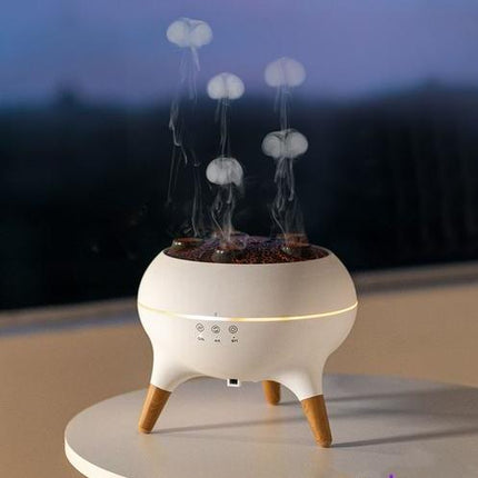 Humidificateur et diffuseur d'arômes en forme de méduse avec lampe de nuit