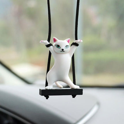 Cute Cat on Branch Car Rearview Mirror Pendant - Wnkrs