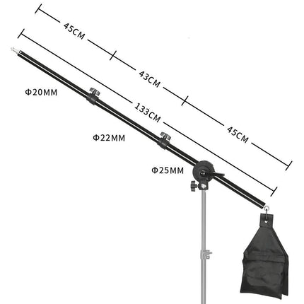 Professional Telescopic Boom Arm Light Stand with Sandbag for Studio Lighting - Wnkrs