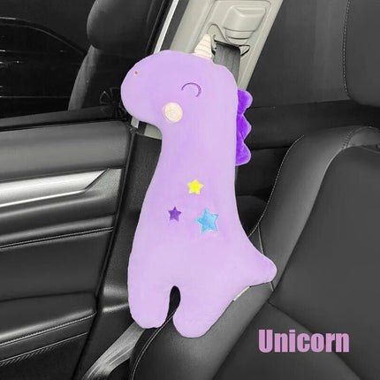 Plush Cartoon Animal Car Seat Belt Covers for Kids: Universal Shoulder Padding Protector - Wnkrs