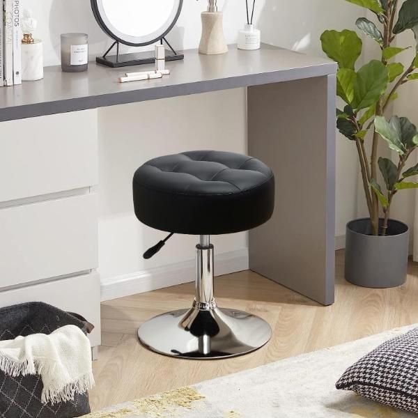 Tufted Adjustable Swivel Makeup Ottoman Stool - Wnkrs