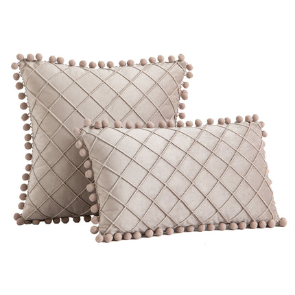 Housses de coussin en velours doux à carreaux